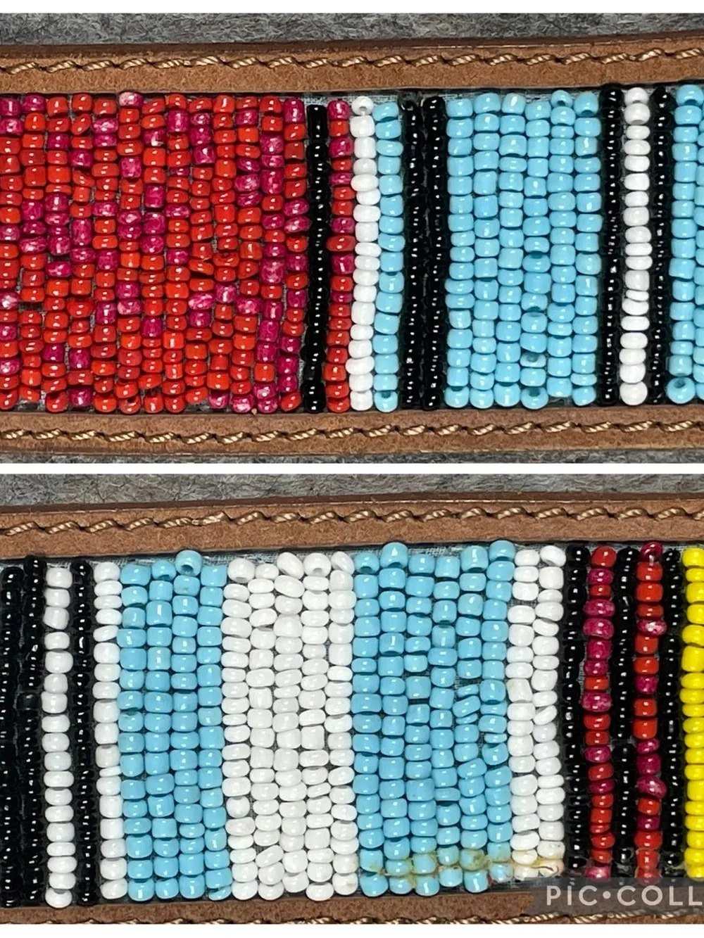 Robert Graham Beaded Leather Boho Western Chic Rodeo Colorful Tribal Belt - 36